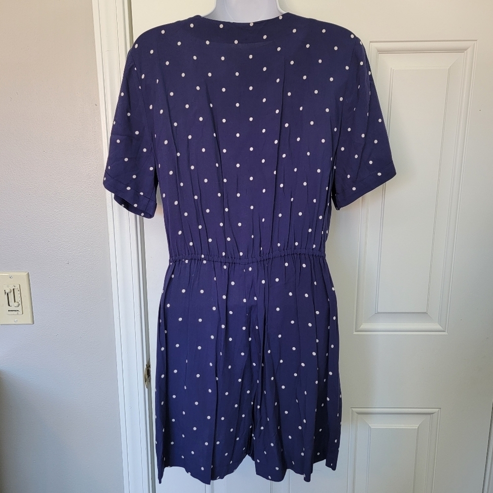 NWT Madewell Button Front Day Romper In Navy White Polka Dot Preppy Size Small - Picture 7 of 12